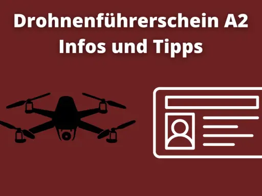 Drohnenführerschein A2: Infos & Tipps. Silhouette einer Drohne und eines Ausweisdokuments, das für das fernpilotenzeugnis steht.