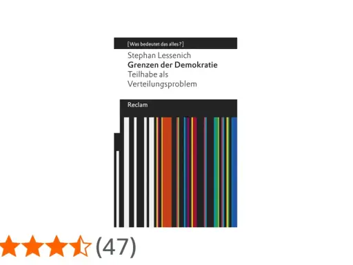 Buchcover "Grenzen der Demokratie" von Stephan Lessenich. Eine abstrakte Darstellung von Strichen, die an einen Barcode erinnert, symbolisiert die Komplexität der perikleschen Demokratie.