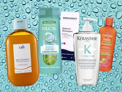 Produkte für medizinische Haarpflege: L'Oréal, Garnier, Dermasence, Kérastase und Cantu Shampoos gegen Schuppen und für die Kopfhautpflege.