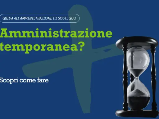 Guida all'amministrazione di sostegno: amministrazione temporanea? Scopri come fare. Un tutore legale per persona anziana, come una clessidra, gestisce il tempo.