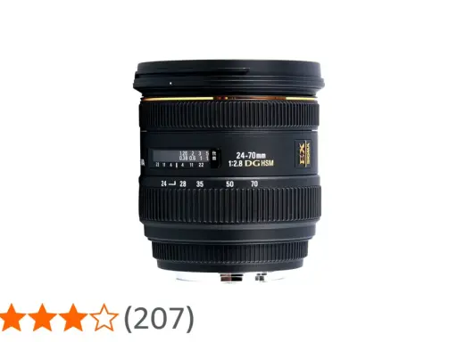 Obiettivo zoom Sigma 24-70mm 1:2.8 DG HSM, ideale per ritratti e paesaggi.