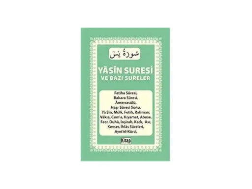 Ein Buch mit dem Titel "Yasin Suresi ve Bazi Sureler" auf Türkisch, das die Sure Yasin und andere Suren enthält.