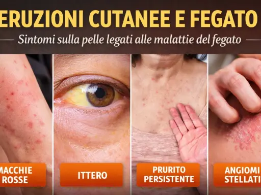 Eruzioni cutanee, ittero, prurito e angiomi stellati: sintomi di malattie epatiche. Attenzione, il cortisone fa male al fegato.