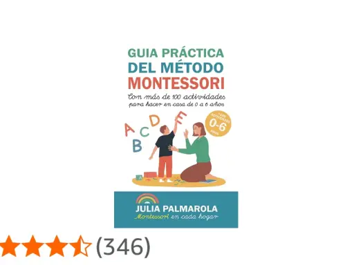 Guía práctica del método Montessori con actividades para niños de 0 a 6 años. Una madre enseña letras a su hijo, fomentando el aprendizaje temprano.