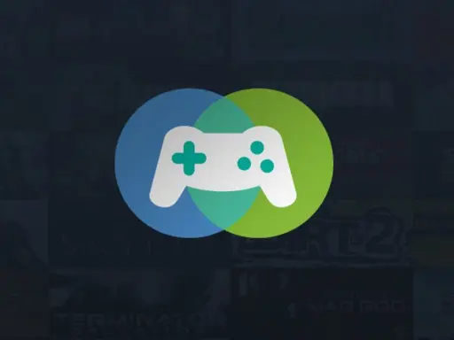 Ikona gamepada na tle okładek gier. Dowiedz się, jak udostępnić grę na Steam, aby dzielić się zabawą ze znajomymi.