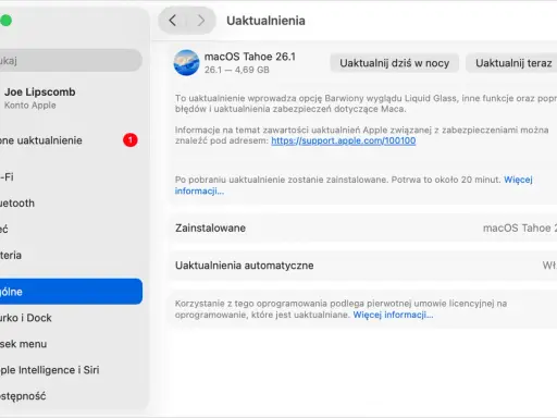 Uaktualnienie macOS Tahoe 26.1 dla początkujących. Zobacz, jak łatwo zainstalować najnowsze funkcje i poprawki bezpieczeństwa na swoim Macu.