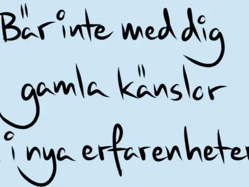 Bär inte med dig gamla känslor in i nya erfarenheter! En påminnelse om inre barnläkning och att släppa taget.