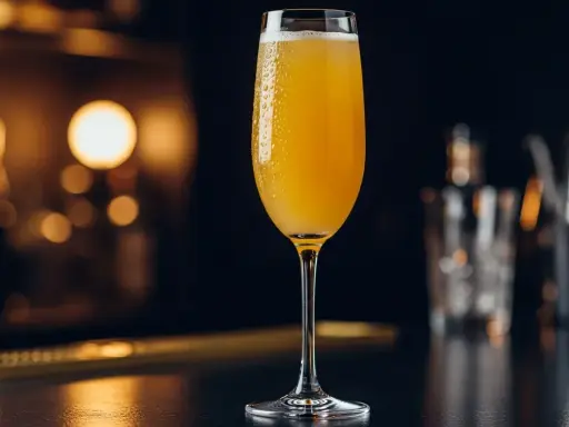 Ett glas med en gyllene drink, bubblig och svalkande. En perfekt drink med cava och gin för en festlig stund.