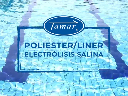 Liner de piscina de poliéster Tamar para electrólisis salina.
