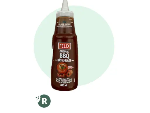 Felix Original BBQ sås & glaze, tillagad i Sverige. Söt och rökig med vitlök, solmogen tomat och ett litet sting av chili.