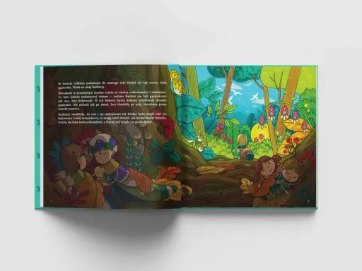 W świecie, gdzie wszystko rozpada się, Nadzieja, mała gąsienica, marzy o przemianie w kokon. Ilustracja przedstawia ją z rodzeństwem w bajkowej scenerii.