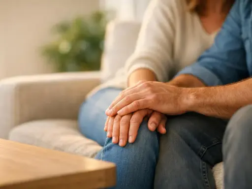 Mani che si stringono, un gesto di conforto che cerca di placare l'attaccamento insicuro.