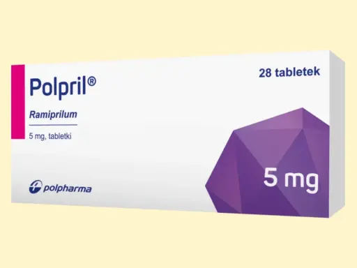 Opakowanie leku Polpril 5 mg. Przed zastosowaniem zapoznaj się z ulotką, by poznać możliwe polpril skutki uboczne.