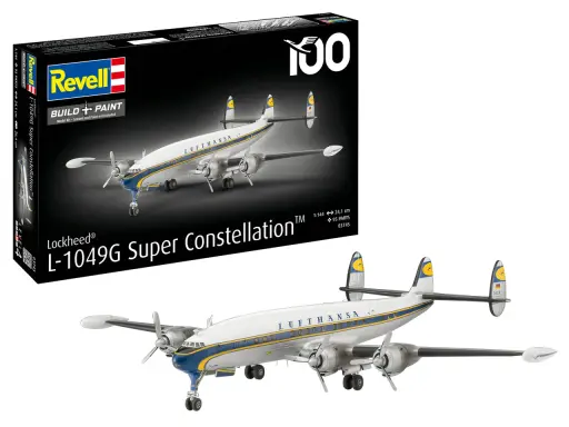 Revell Modellbausatz Lockheed L-1049G Super Constellation im Maßstab 1:24. Ein detailgetreues Modell des legendären Langstreckenflugzeugs.
