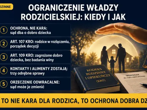 Ograniczenie władzy rodzicielskiej to ochrona dobra dzieci, nie kara. Sąd dba o dzieci, a orzeczenia mogą być zmieniane.