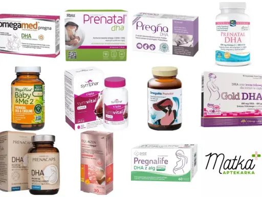 Suplementy z DHA dla kobiet w ciąży i karmiących: Pregna DHA, Gold DHA, Symvital DHA, Pregnalife DHA z alg.