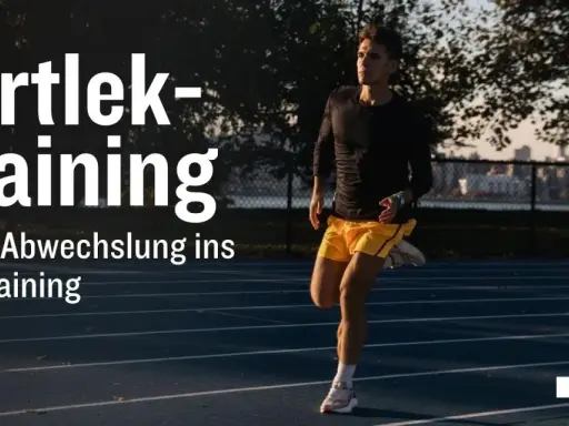 Ein Mann läuft auf einer blauen Laufbahn. Das "Fartlek-Training" bringt Abwechslung ins Lauftraining.