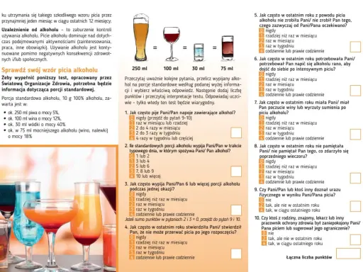Test samooceny picia alkoholu. Czy osoba dializowana może pić alkohol? Odpowiedzi na pytania pomogą ocenić wzorzec picia.