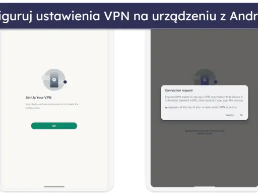 Konfiguracja VPN na Androidzie: ekran zgody na połączenie. Warto to zrobić, by zapewnić sobie bezpieczeństwo w sieci.