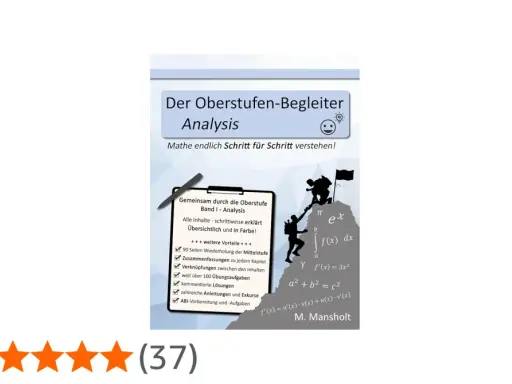 Buchcover "Der Oberstufen-Begleiter Analysis" mit Bergsteiger-Symbolik. Mathe Schritt für Schritt erklärt, mit vielen Übungen und Lösungen.