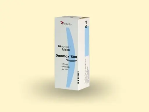 Opakowanie leku Duomox 500 mg z amoksycyliną. Pamiętaj, by nie łączyć go z alkoholem.