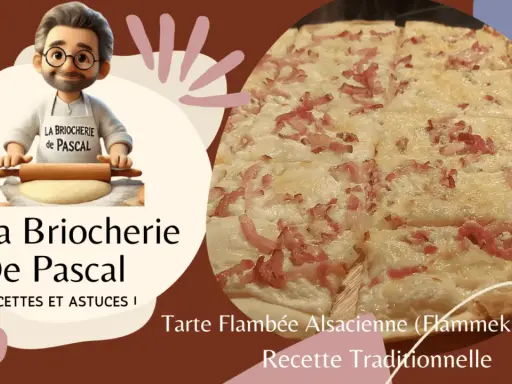 Une délicieuse tarte flambée alsacienne, aussi appelée flammekueche, garnie de lardons et de crème. Pascal de La Briocherie partage sa recette traditionnelle.