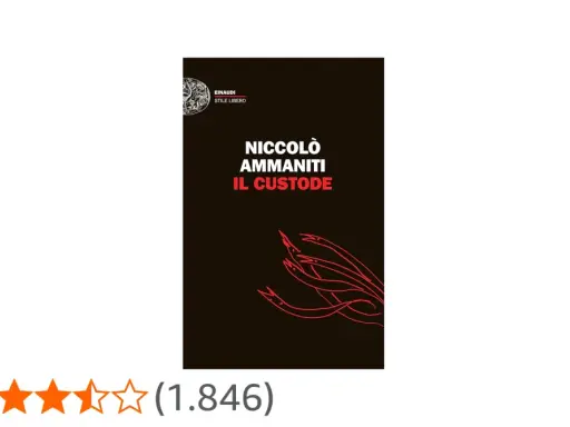 Copertina del libro "Il Custode" di Niccolò Ammaniti, ultimo libro dell'autore, con un'illustrazione rossa stilizzata.