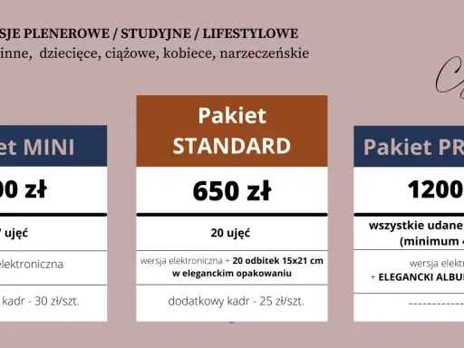 Portret u fotografa: Ile kosztuje? Ceny, pakiety, uniknij ukrytych kosztów.