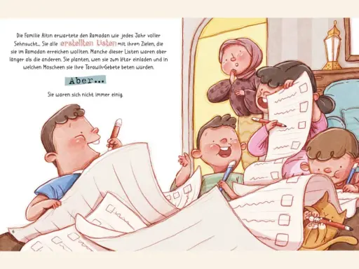 Kinder erstellen Listen für den Ramadan, planen Iftar und überlegen, wo sie Tarawih-Gebete beten können.