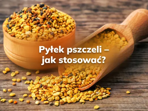 Złocisty pyłek pszczeli, który możesz stosować forever, rozsypany na drewnianym blacie.