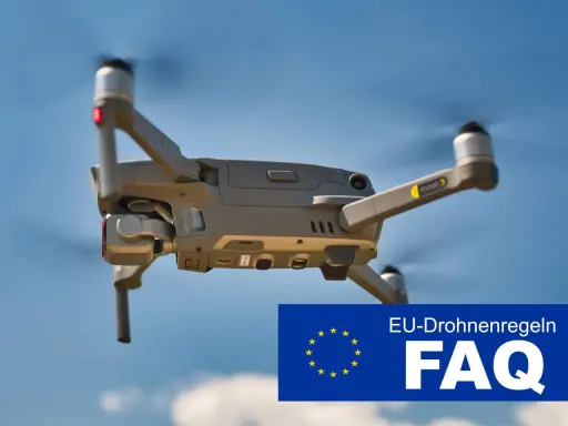 Drohne im Flug. Was bedeutet UAS? EU-Drohnenregeln FAQ.