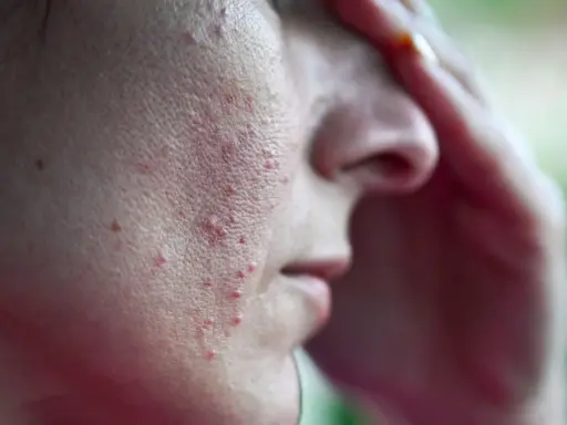 När stressen sätter sig i ansiktet kan det ge domningar och utslag.