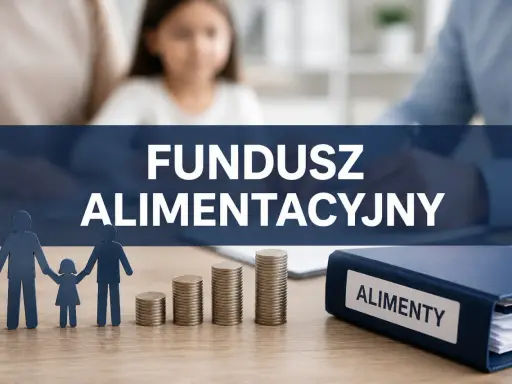 Rodzina i rosnące stosy monet symbolizują, jak działa fundusz alimentacyjny, wspierając dzieci.