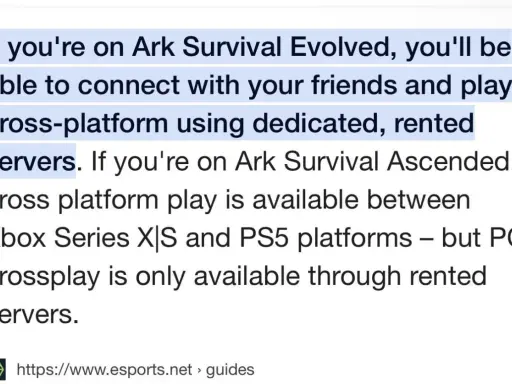 W Ark Survival Evolved można grać z przyjaciółmi na innych platformach. W Ark Survival Ascended crossplay działa między Xbox Series X|S i PS5, ale PC crossplay tylko na wynajętych serwerach.