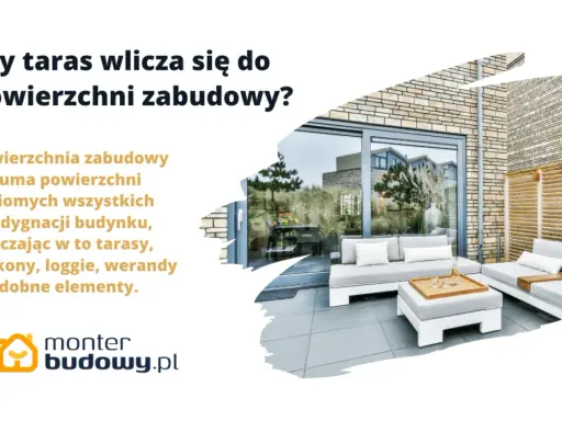 Czy taras wlicza się do powierzchni zabudowy? Na zdjęciu nowoczesny taras z sofami, wyjaśnienie definicji powierzchni zabudowy.