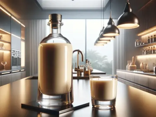 Elegancka butelka i szklanka z kremowym likierem. Zastanawiasz się, baileys co to? To idealny dodatek do wieczornego relaksu.