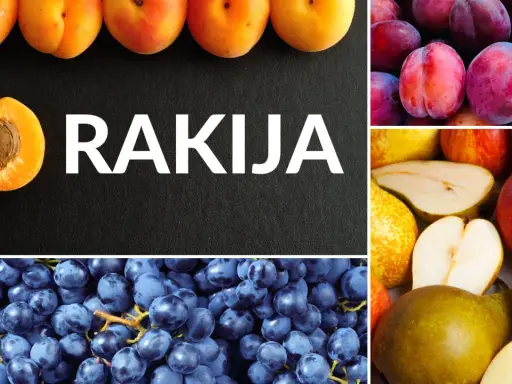 Rakija z czego? Z moreli, śliwek, jabłek, gruszek i winogron.