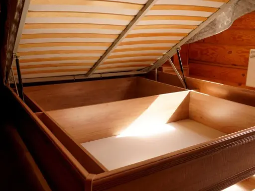 El canapé no se sostiene, dejando al descubierto su interior de madera y el somier.