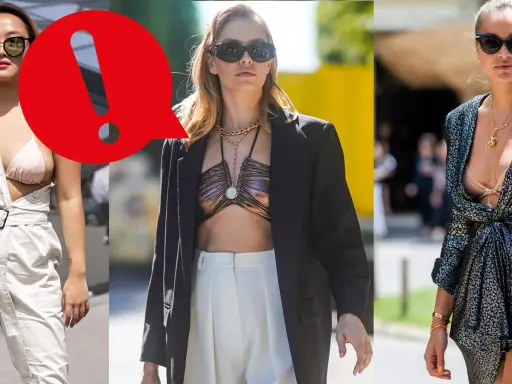 Moda audace: reggiseno sopra la maglia, un trend che rompe gli schemi.