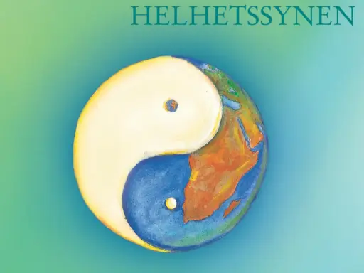 Jordklotet format som en yin yang-symbol, med texten "HELHETSSYNEN" ovanför.