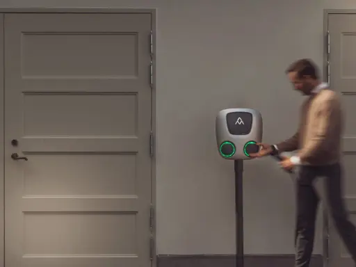 Man kopplar sin elbil till en stilren aura laddbox.