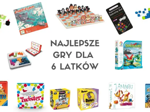 Kolekcja gier planszowych i logicznych, idealnych jako gry dla dzieci 6 lat. Znajdziesz tu m.in. kotka z motylkami, labirynt, dinosaury i Scotland Yard Junior.