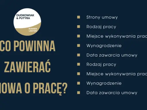 Jakie dane do umowy o pracę? Lista zawiera strony umowy, rodzaj pracy, miejsce jej wykonywania, wynagrodzenie i datę zawarcia.