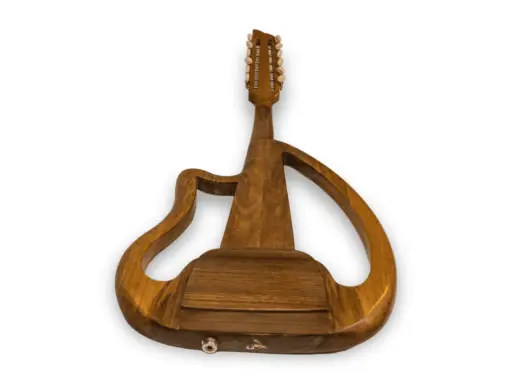 Guitare maghreb en bois, au design moderne et épuré, avec un manche à 12 cordes.