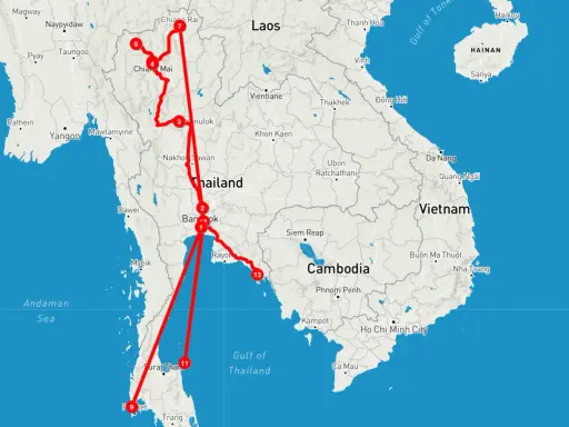 Itinerario per organizzare un viaggio in Thailandia: Bangkok, Chiang Mai, Chiang Rai e Phuket.