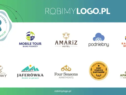 Kolekcja logotypów dla branży turystycznej, wspierająca budowanie świadomości marki. Od biur podróży po apartamenty.