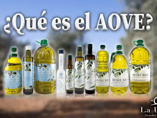 Varias botellas de aceite de oliva virgen extra (AOVE) Morubio. El AOVE es un alimento saludable y versátil, ideal para cocinar y aliñar.
