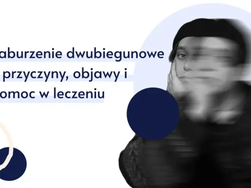 Zaburzenie dwubiegunowe: przyczyny, objawy i pomoc w leczeniu. Rozmyta twarz sugeruje wewnętrzne zmagania.
