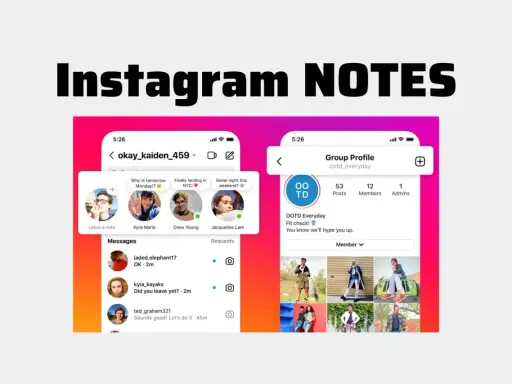 Zrzut ekranu z Instagrama pokazujący funkcję "Notatki na IG" oraz profil grupy OOTD Everyday.