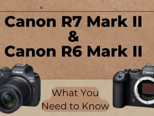 Dos cámaras Canon: la EOS R7 Mark II y la EOS R6 Mark II, listas para capturar tus mejores momentos.